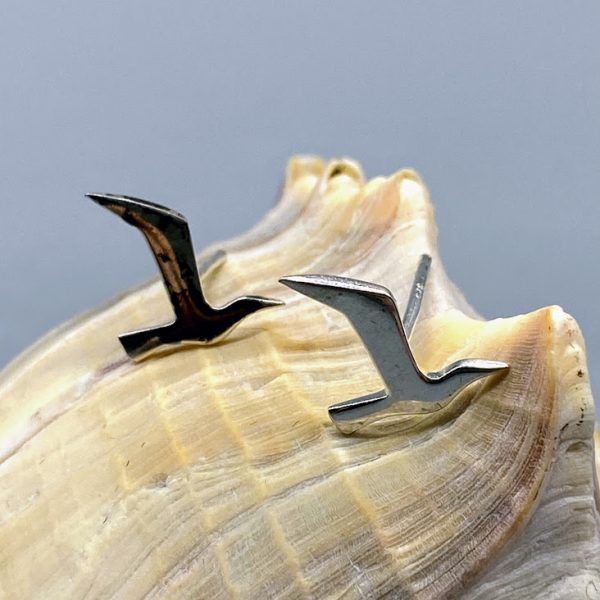 Ohrstecker 925 Silber maritim Möwe fliegend