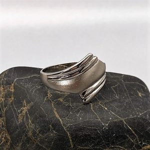 925 zilveren ring, mat en glanzend
