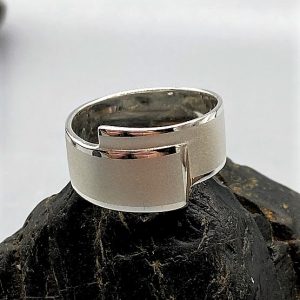 925 zilveren ring, mat / glanzend