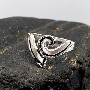925 zilveren ring, mat en glanzend