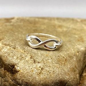 925 zilveren ring, mat en glanzend, Infinity