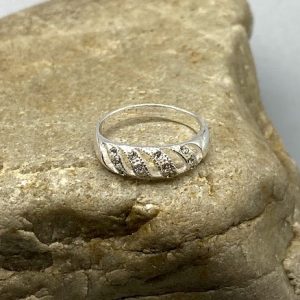 925 Silberring, glänzend mit Zirkonia, weiß