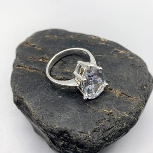 925 zilveren ring, mat en glanzend met zirkonia, wit