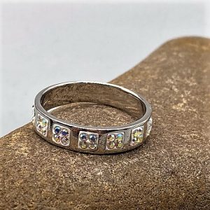 925 Silberring, glänzend mit Zirkonia, weiß