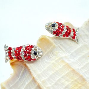 Oorknopjes 925 zilver met kristal, maritiem, koi verschillende kleuren