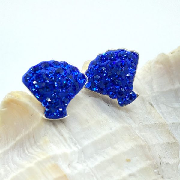 Oorknopjes 925 zilver met kristal, maritiem, schelp verschillende kleuren
