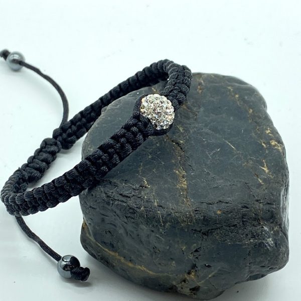 Shamballa Armband mit Kristall, weiß