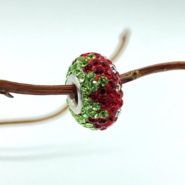 Bead "Erdbeere" 925 Silber mit Kristall