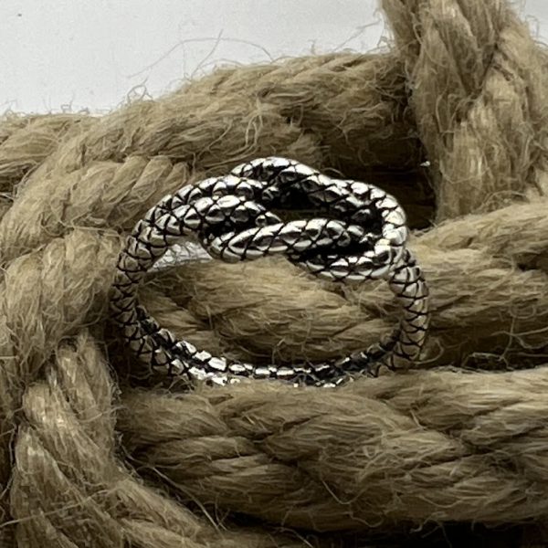 925 zilveren ring, scheepsknoop