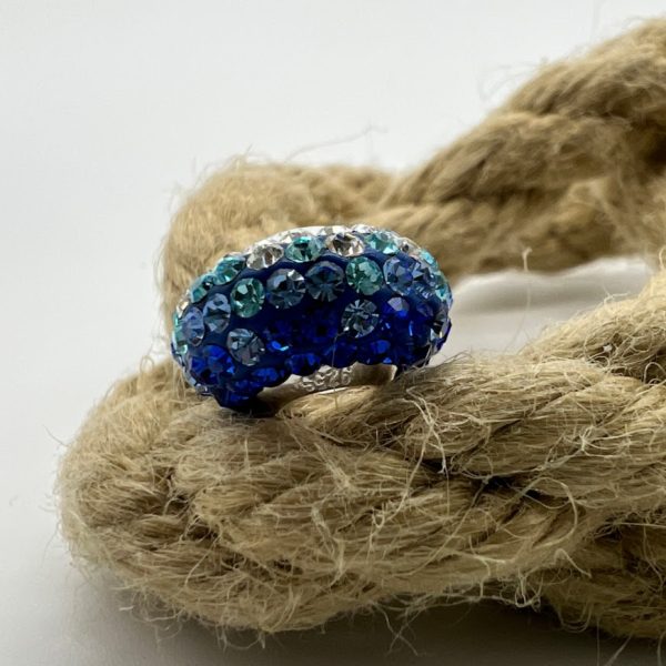 LIVINCI Bead "Branding" 925 zilver met kristal, blauw-turquoise-wit