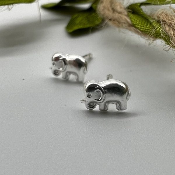 Ohrstecker 925 Silber mini Elefant glänzend
