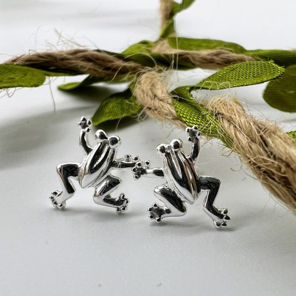 Ohrstecker 925 Silber Frosch glänzend