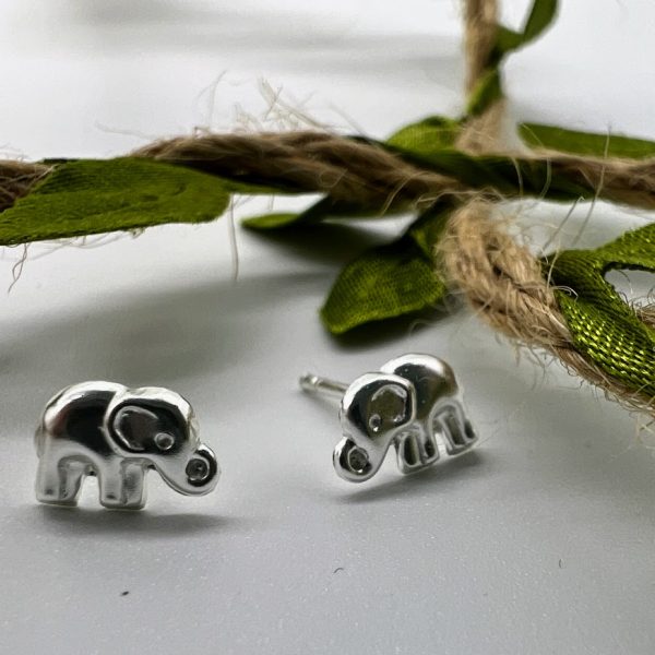 Ohrstecker 925 Silber Elefant glänzend