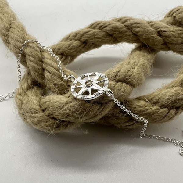 925 Silberarmband Windrose