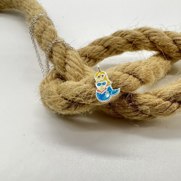 925 Silberkette mit Meerjungfrau emailliert