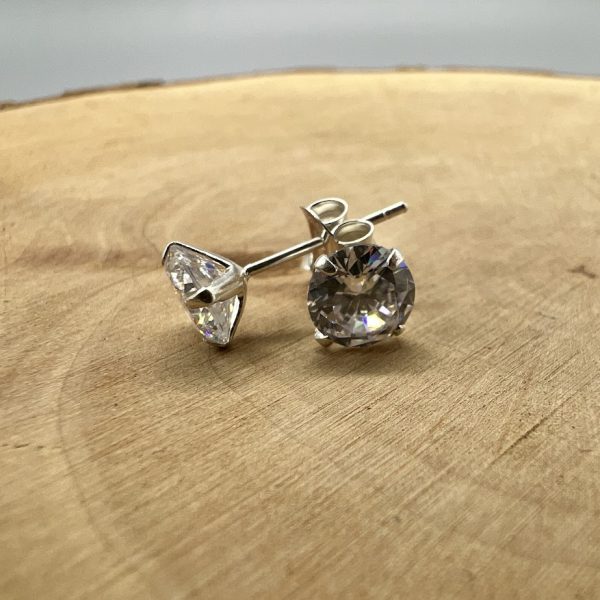 Ohrstecker 925 Silber mit Zirkonia 6 mm
