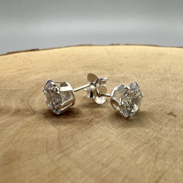 Ohrstecker 925 Silber mit Zirkonia 7 mm