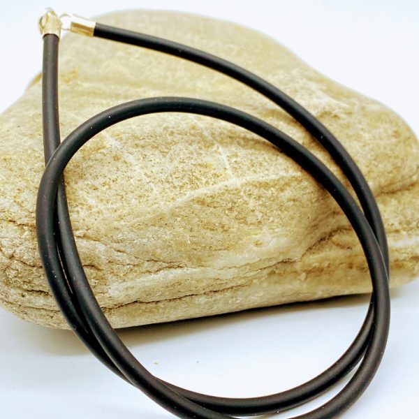 Kautschukkette mit 925 Silberverschluss 3 mm