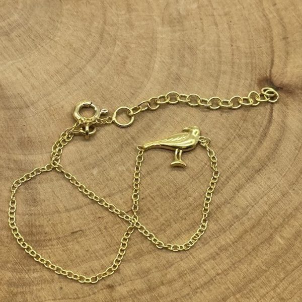 925 Silberarmband Möwe sitzend vergoldet