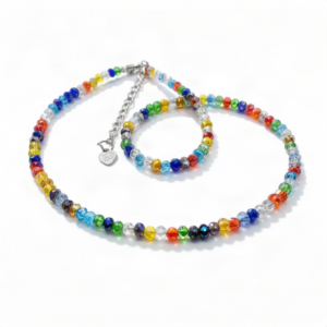 Kette mit Kristallsteinchen bunt